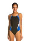 Dolfin Women's Chloroban Color Block DBX Back One Piece Swimsuit