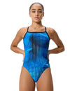 Speedo Women's Linear Lava Turnback One Piece Swimsuit
