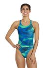 Speedo Women's Linear Lava Leaderback One Piece Swimsuit