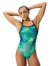 Speedo Women's Linear Lava Turnback One Piece Swimsuit